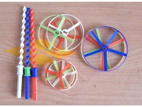 customizable propeller spiral launch pad mechanical toys 3d print model - Mito3D