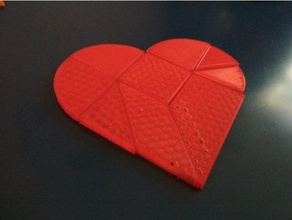coração quebrantado tangram arte da matemática 3d quebrado corações tangrams 3d print model - Mito3D