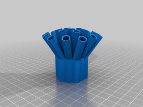 19 pencil holder organization hexagon honeycomb krisp3d 3d print model - Mito3D