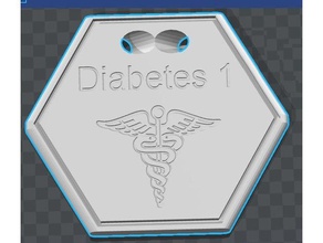 diabetes 1 pendent medical type 3d print model - Mito3D