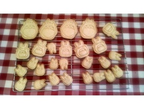 totoro chu & chibi cortadores de galletas La impresión en 3d cookei cortador cookie ghibili cocina kitechn 3d print model - Mito3D