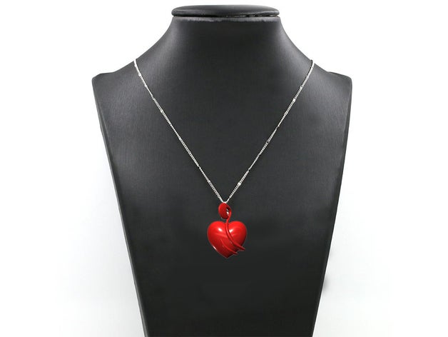 cuore amuleto ciondolo astratto gioielli alajaz art il fascino emozione eros regalo ragazza la fidanzata amore collana red romantico tre donne 3D print model - Mito3D