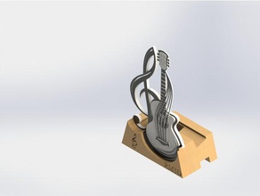 estilo de vida A impressão 3d violão guitarra mmusic musica smartphone sol 3d print model - Mito3D
