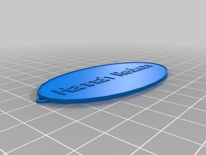 hannah ovaler keychain Schlüsselanhänger kundengebundene 3d print model - Mito3D