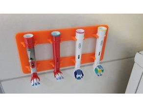 oral-b cepillo de soporte la cabeza - cuatro tamaños cuarto baño dientes pie titular 3d print model - Mito3D