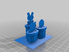 8-bit mario tuyaux de sprites sculptures 3d print model - Mito3D