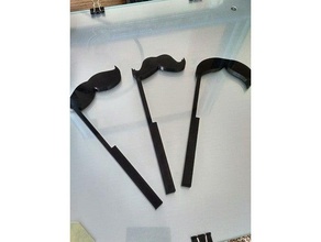 mustache-on-a-stick costume handheld mustache photobooth prop 3d print model - Mito3D
