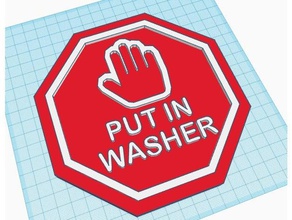 put washer sign kitchen & dining 3d print model - Mito3D