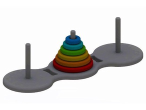 towers hanoi toys & games puzzle rings tower 3d print model - Mito3D
