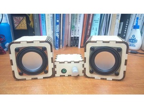 laser cut wooden speaker system audio 3d print model - Mito3D