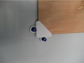 1 4 corner holder decor picture hanger push pin wood 3d print model - Mito3D