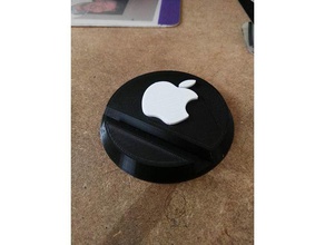 smartphone stand apple logo mobile phone 3d print model - Mito3D