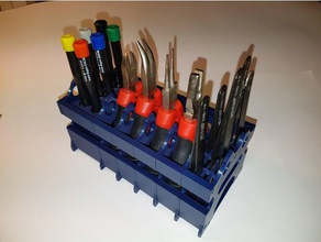 tools modular desktop stand tweezer plier screwdriver v 20 organization pliers hand holder tool toolbox tweezers 3d print model - Mito3D