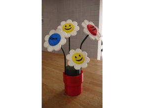 labirinto caixa de presente smiley vaso flores quebra-cabeças surpreendente a margarida flor um planta pote enigma sorriso no rosto brinquedo 3d print model - Mito3D