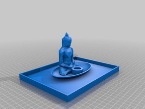 remix low poly buddha incense holder + zen garden decor 3d print model - Mito3D