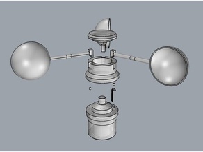 3 anemometr v1 - hız sensörü açık ve bahçe fan hayranları mısc havada aracı araçlar hava istasyonu 3d print model - Mito3D