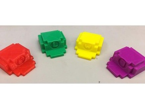 mario Familie pixel Hüte Spielzeug & game Zubehör 8-bit 8bit luigi waluigi wario 3d print model - Mito3D