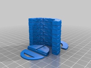 opendungeontiles alcove interior roughstone 2x1 toy & game accessories dnd tiles dungeon dungeons dragons odt openforge openlock pathfinder rpg tabletop terrain 3d print model - Mito3D