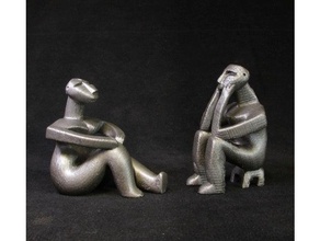 hamangia couple sculptures 3d print model - Mito3D