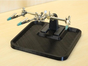 third hand tray electronics base lab pliers soldering tool 3d print model - Mito3D