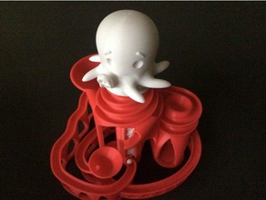 cute octopus cyclone marble machine motor mechanical toys 3d print model - Mito3D