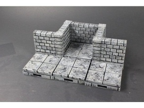 openlock cut-stone walls side clips toy & game accessories dnd tiles dungeon miniatures openforge pathfinder rpg tabletop terrain tile 3d print model - Mito3D
