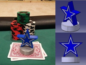 dallas cowboys poker card capper toy & game accessories americas team cap cards football gambling token gaming logo mascot nfl playing protection protective cover protector sport sports texas holdem 3d print model - Mito3D