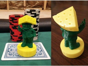 rude cheesehead gnome poker card capper - green bay packers toy & game accessories aaron rodgers brett favre cap cards cheese college football team gambling token gaming logo lombardi mascot nfl omaha pack attack playing protection protective cover protector sport sports texas holdem troll university wisconsin 3d print model - Mito3D