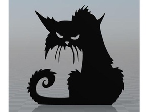 chat effrayant aimant décor animal cat amusant la fête d'halloween l'aimant 3d print model - Mito3D