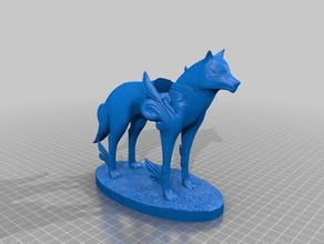 sky wolf candleholder 3d printing 3d print model - Mito3D