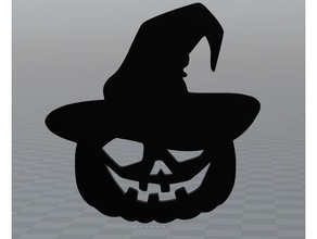 halloween pumpkin signs & logos decoration logo magnet 3d print model - Mito3D