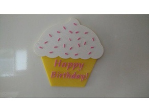 cupcake de presente aniversário decoração cartão felicitações 3d print model - Mito3D