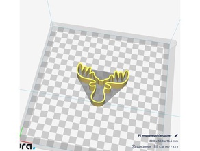 moose cookie cutter kitchen & dining xmas 3d print model - Mito3D