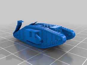 remixed mark 1 tank damaged toy & game accessories trench ww1 3d print model - Mito3D
