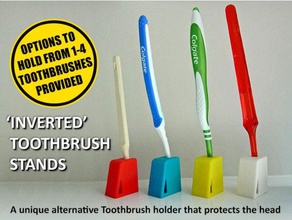 inverted tooth brush stands household bathroom clean cleaner cleaning clever dental dentist easy print gadget gift handy health healthy home hygiene organisation organization practical present protective teeth tidy toothbrush unique useful 3d print model - Mito3D
