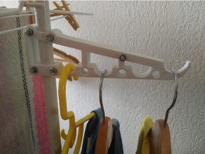 adaptateur pour cintre tendoir - laundry rack hanger adaptator household freecad v016 3d print model - Mito3D