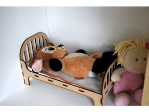 lasercut cama para muñecas - 3 mm juguetes y accesorios de juego muebles k40 3d print model - Mito3D
