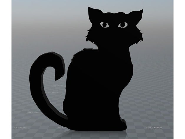 schwarze Katze Schilder & logos Tier cat halloween magnet - Spielzeug 3D print model - Mito3D