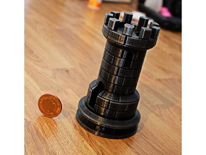 rook without double helix chess castle 3d print model - Mito3D