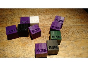 Referenz-Schicht-Auflösung cubes von 0,04 - 0,4 mm 3d-Druck-tests anet a8 die Kalibrierung cube Schicht Referenz Auflösung testen 3d print model - Mito3D