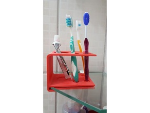 toothbrush support 8mm glass bathroom accessories 3d print model - Mito3D
