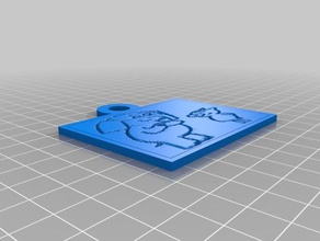 piggyandelephant 2d art customized 3d print model - Mito3D