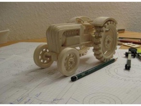 traktör araç lasercut lazer kesim kontrplak 3d print model - Mito3D