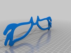 glasses stick flip print no raft -by maz 3d printing pdx3dplab 3d print model - Mito3D