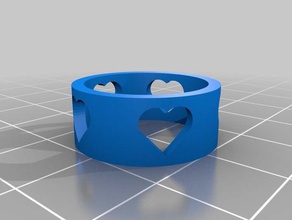 my customized heart ring rings 3d print model - Mito3D