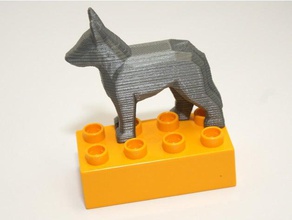 duplo compatible german shepard dog construction toys lego 3d print model - Mito3D