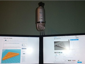 suporte adicionais ergotron dual monitor microfone da lâmpada o áudio 3d print model - Mito3D