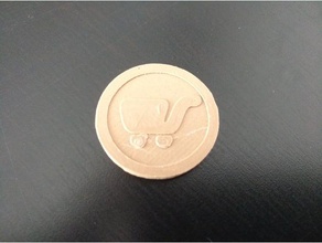 carretilla de las compras del token carrito el chip la moneda ir compra shopping carro 3d print model - Mito3D