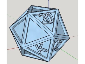 icosahedron drawer pull decor 20 sided die 3d print model - Mito3D
