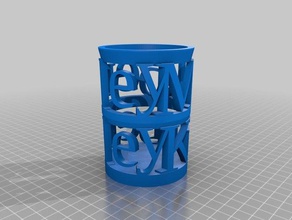 il mio portapenne personalizzato tuo nome mobilia di modello su misura 3d print model - Mito3D